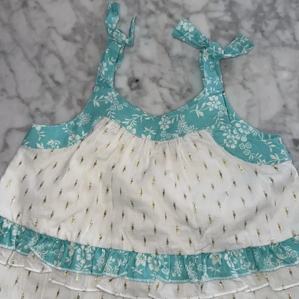 PEEK FLORAL RUFFLE DRESS 2Y